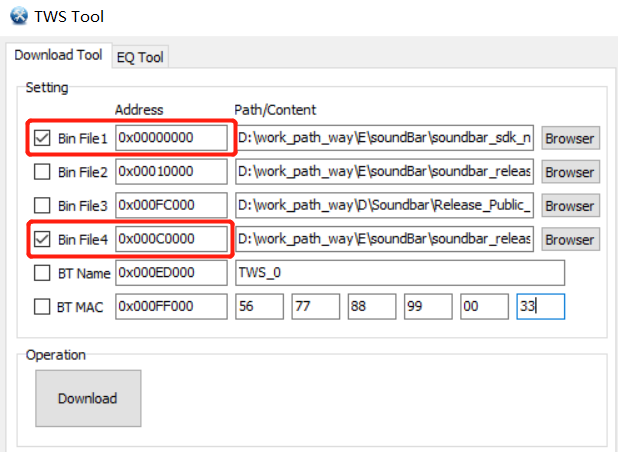 Burning Configuration