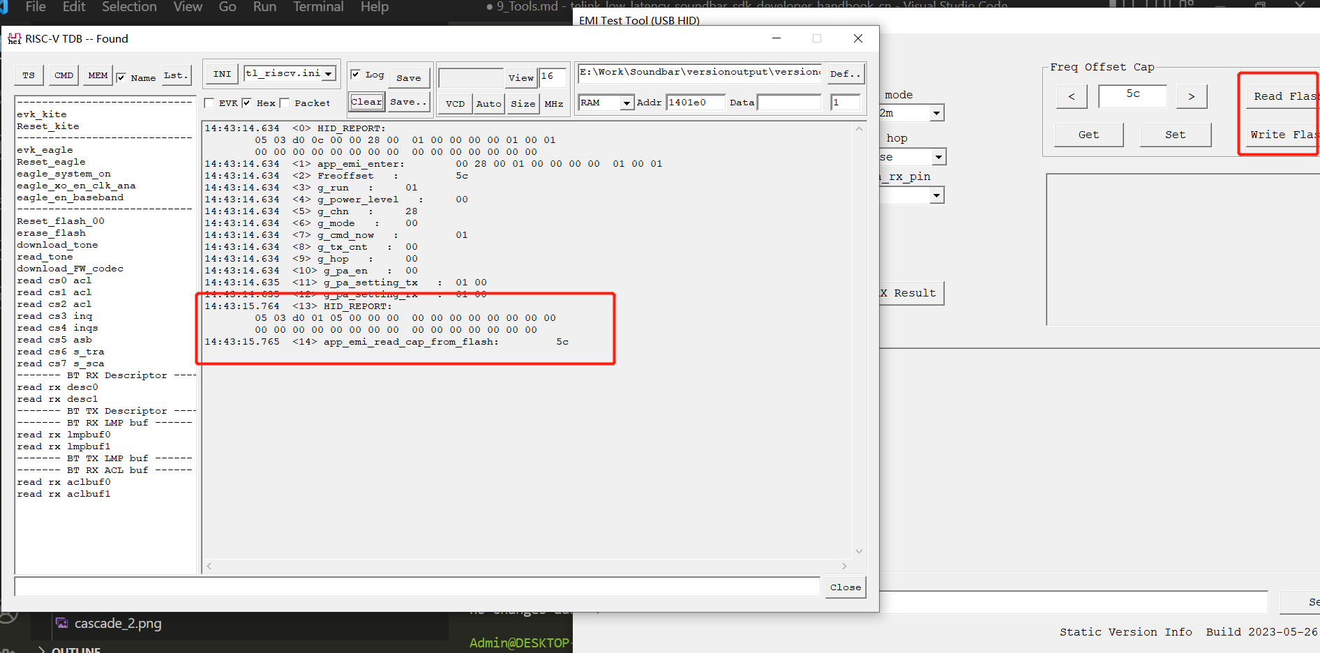 Read/Write FLASH Freq Offset Cap
