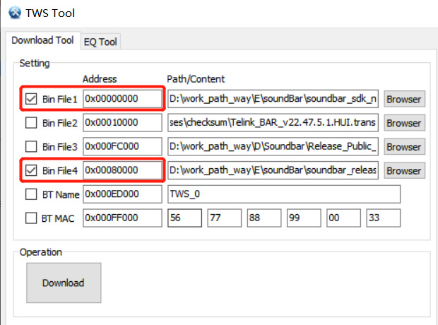 Configuration interface