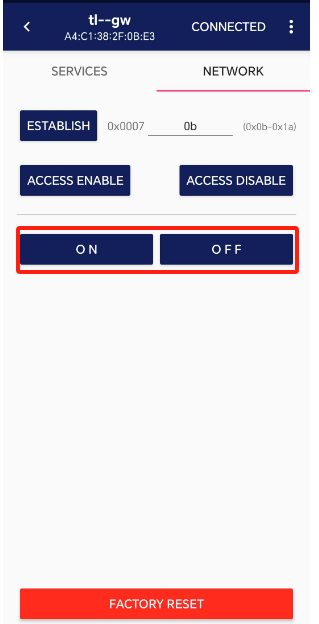 Controling GW Broadcast ON/OFF Interface