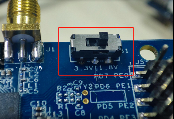 Select 1.8V on the development board