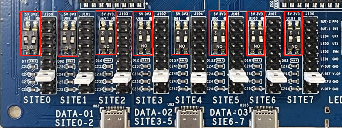 DUT Power Supply Selection Dipswitch