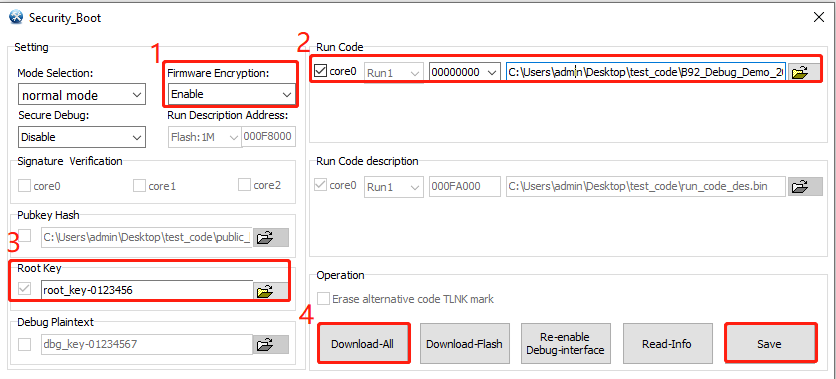 Burning steps for Firmware Encryption