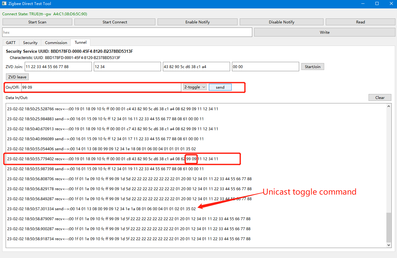 ZVD sends unicast data