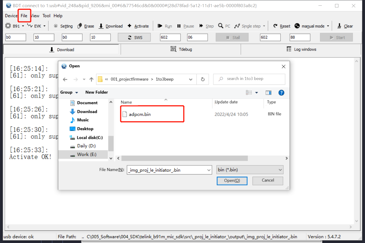 Choose the Beep File