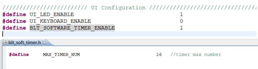 Software timer configuration