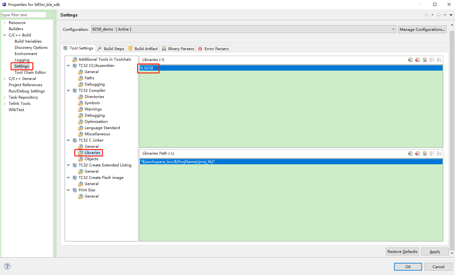 B85m multiple connection SDK selects the project corresponding library