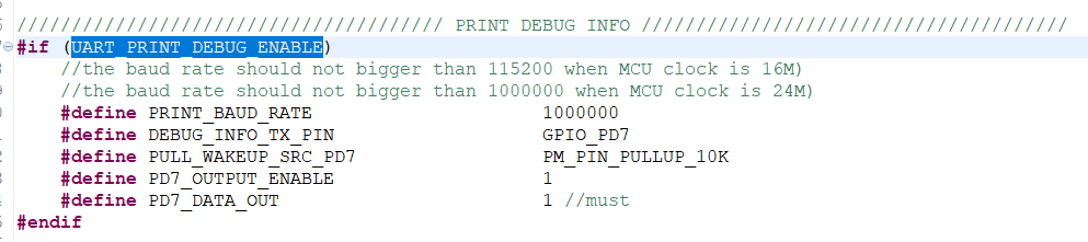 Definition of GPIO for simulating UART