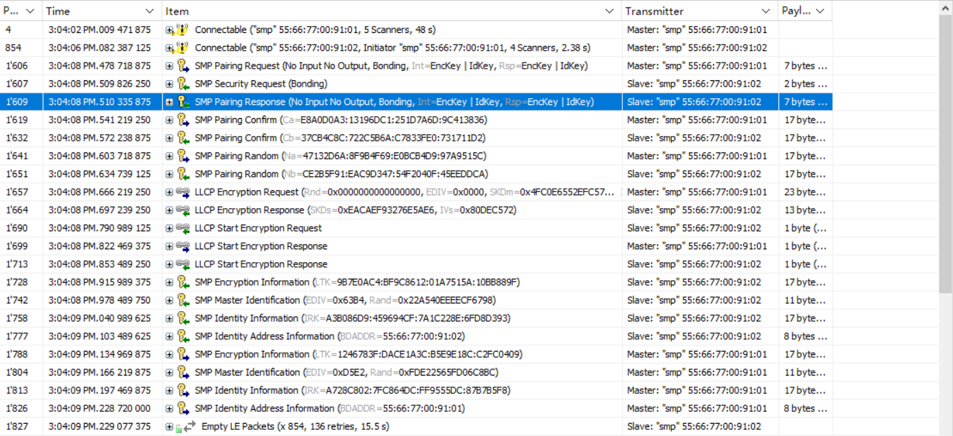 Packet capture of Legacy Just Works
