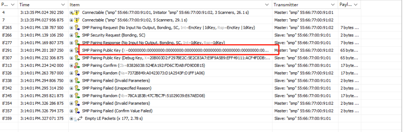 Packet capture when PublicKey=0