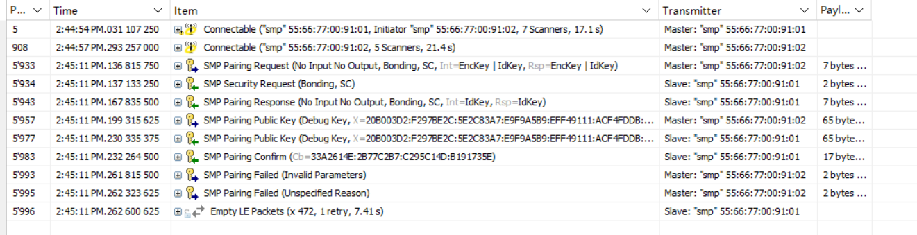 Packet capture when both Debug Modes Pair Failed