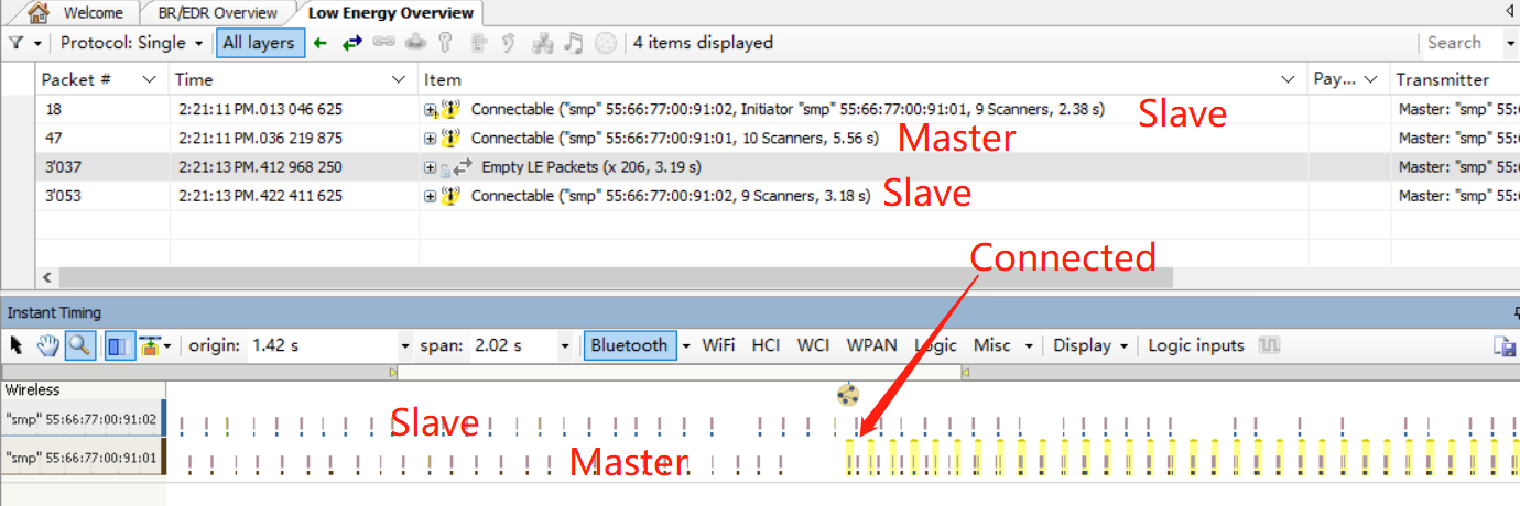 The packet capture when appMaxSlaveNum>1 connection successful