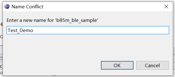 Enter a new name for a project