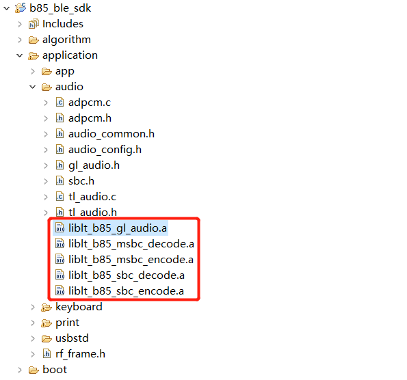 Corresponding library files
