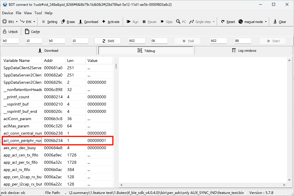 acl_conn_periphr_num=1 in Tdebug