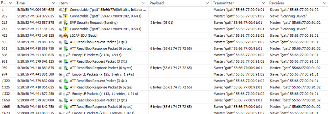 GATT API Test TEST_READ_BLOB_REQ