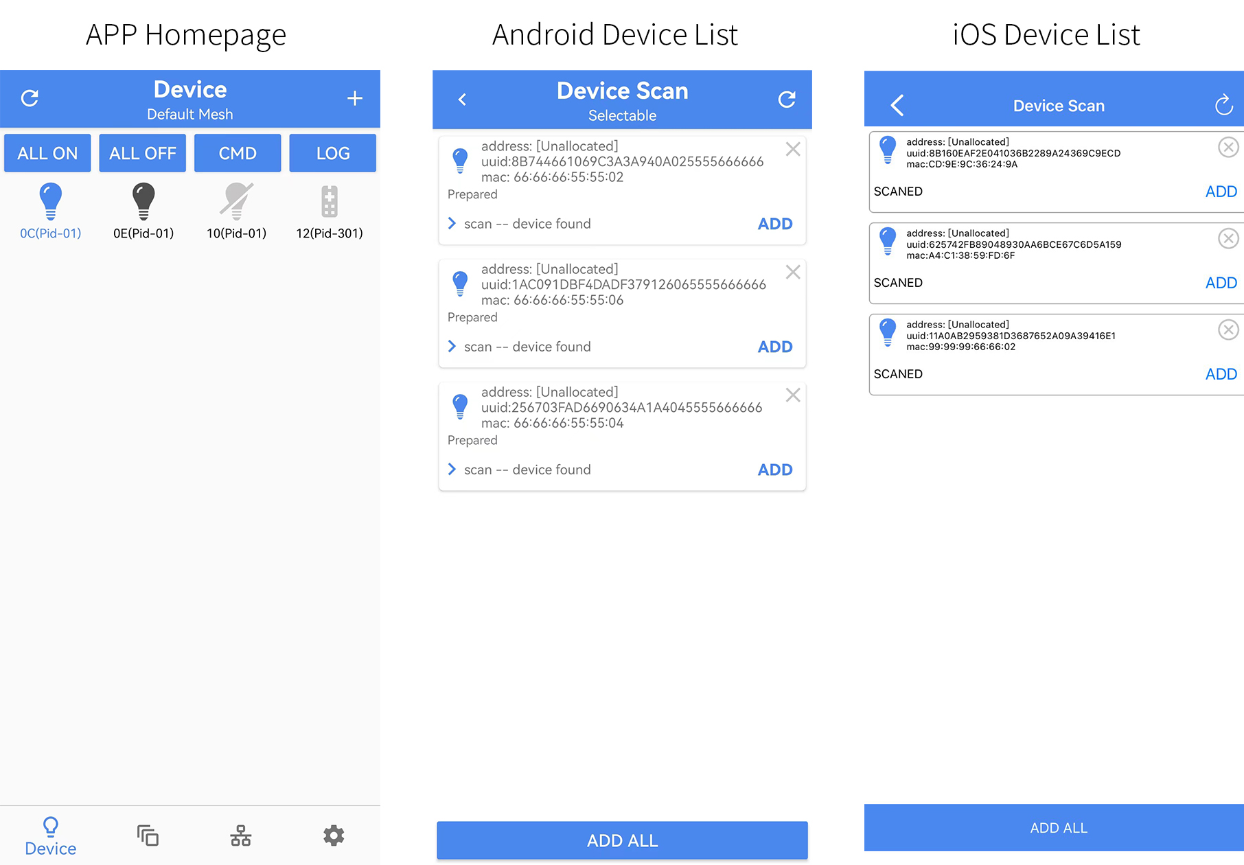 Manual mode adding devices