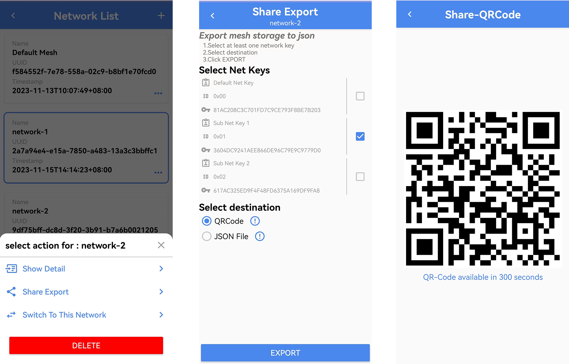 Android QR code export