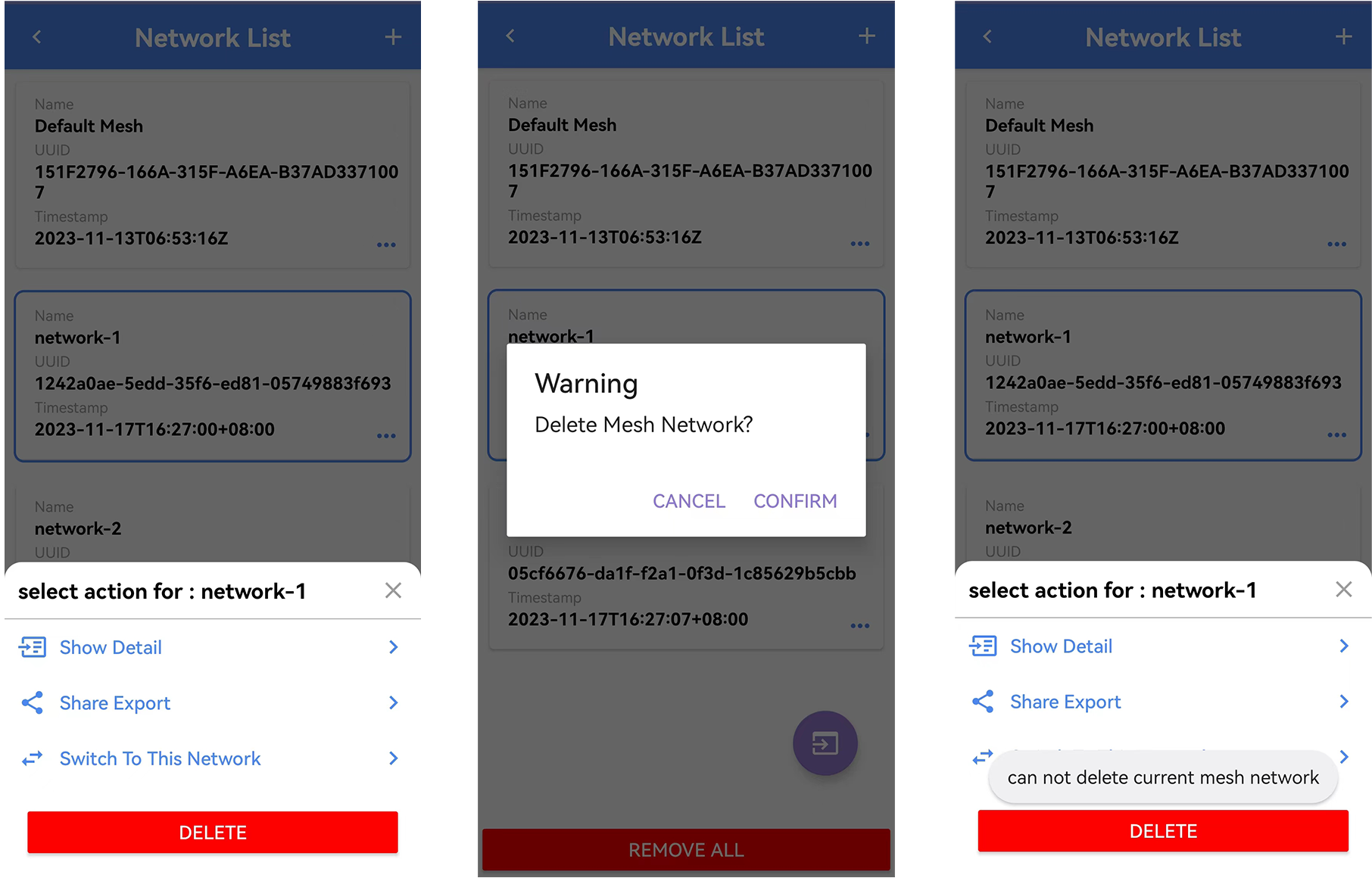 Delete the network interface