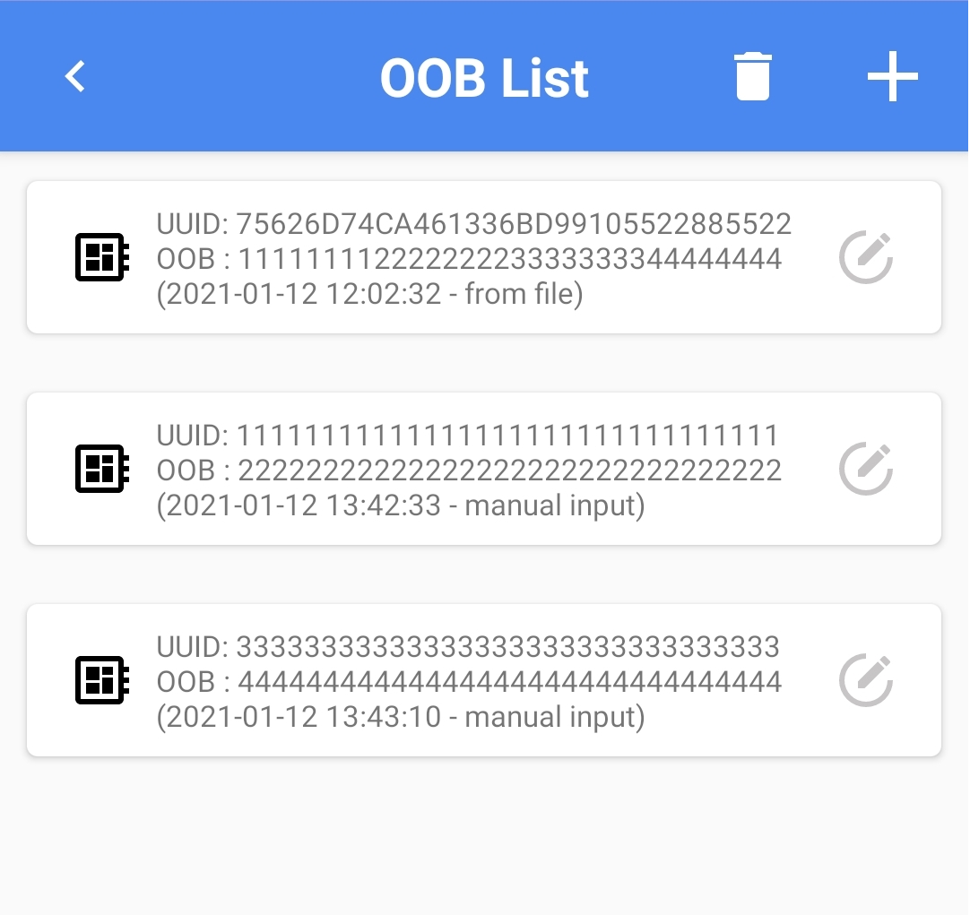 OOB List, delete OOB data