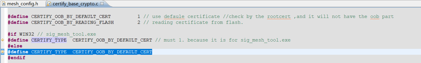 CERT_TYPE set to CERTIFY_OOB_BY_DEFAULT_CERT