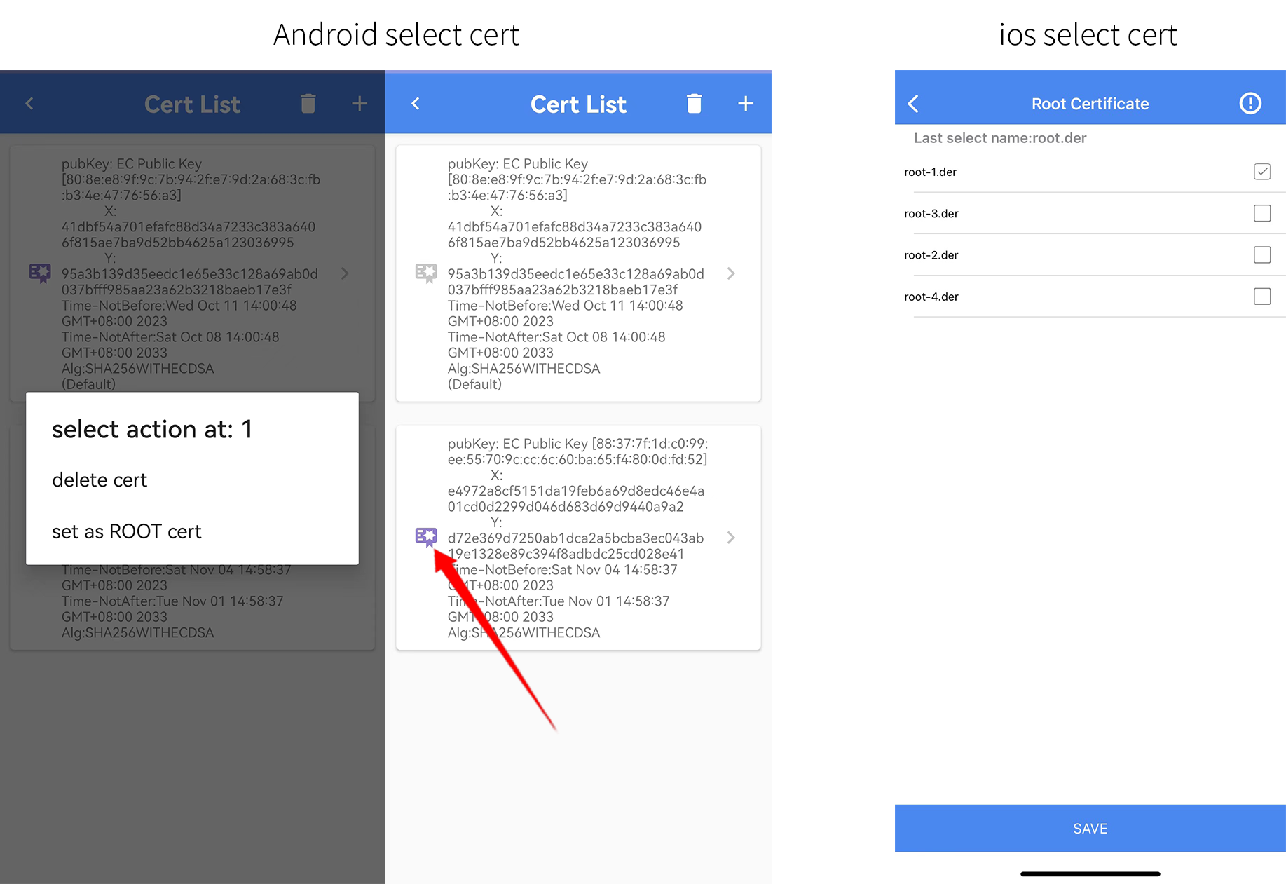 Switch the certify base certificate interface