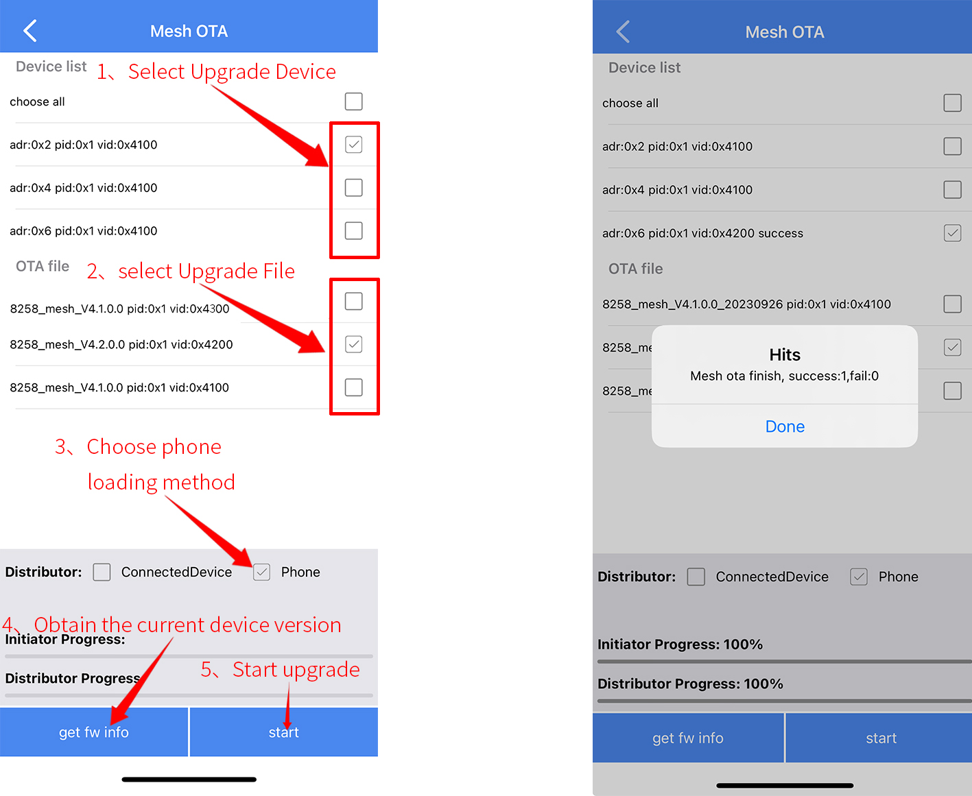 iOS phone method upgrade steps & upgrade completion interface