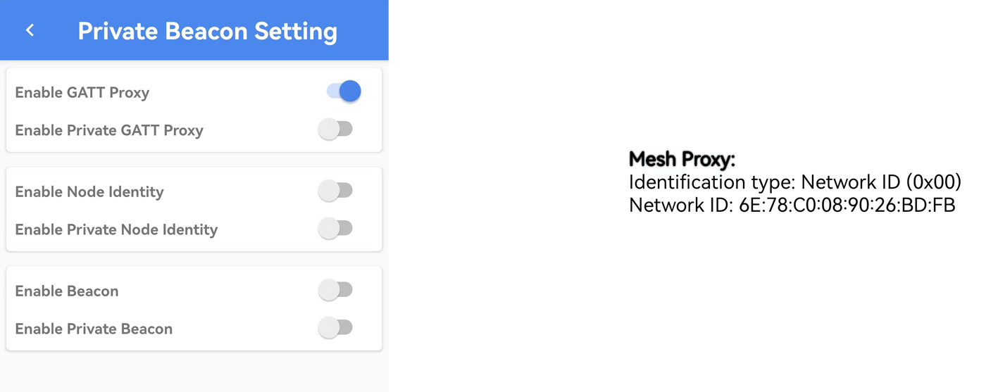 Open config GATT proxy & broadcast type separately