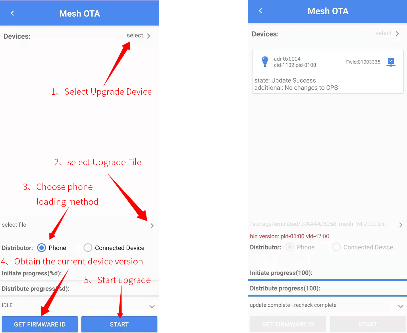 Android phone method upgrade steps and upgrade completion interface