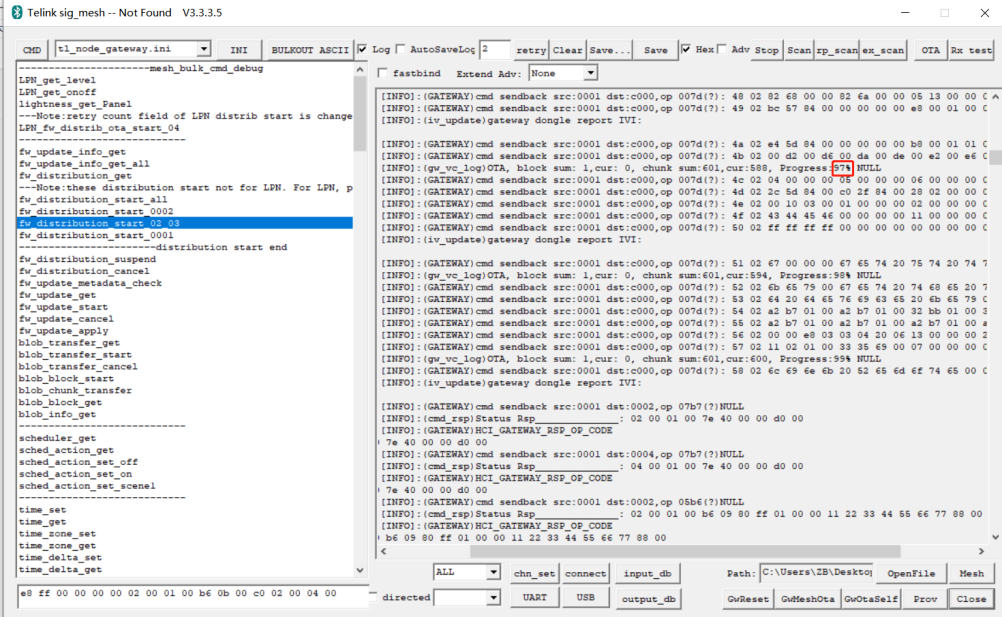 OTA progress reporting