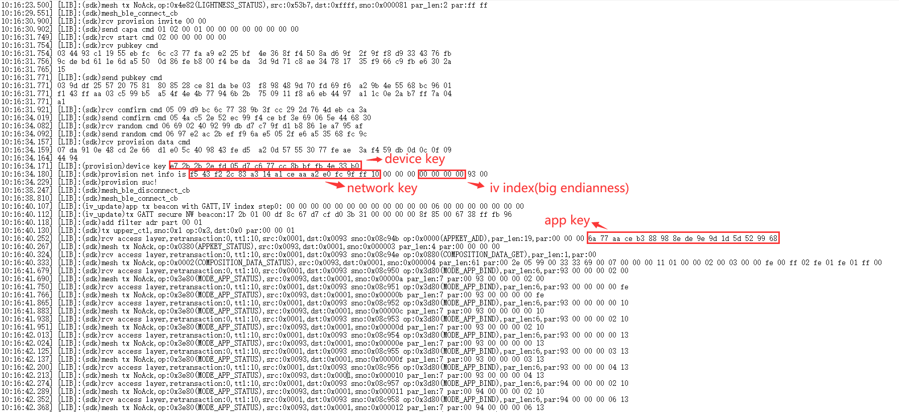 Provision UART log