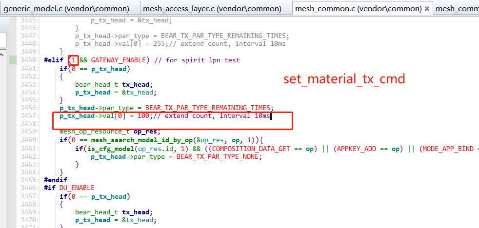 Setting the number of packets sent