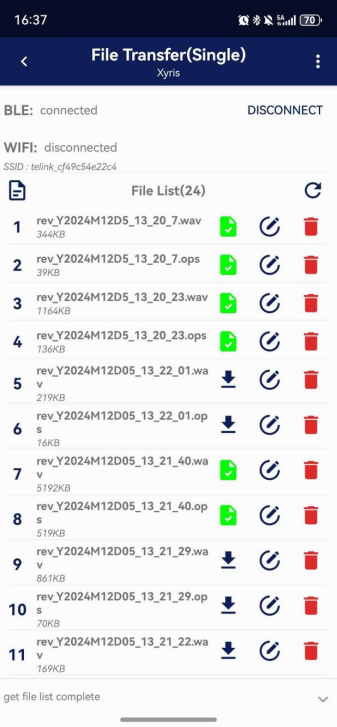 File Download and File List Management