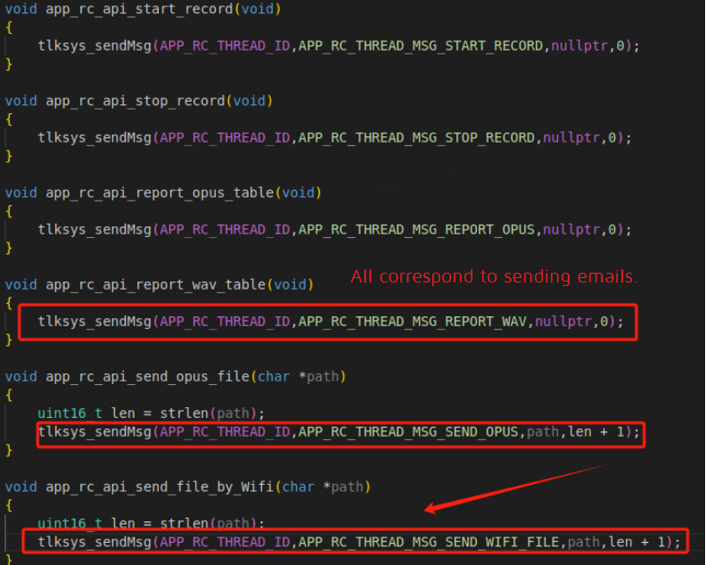 API Functions Sending Messages