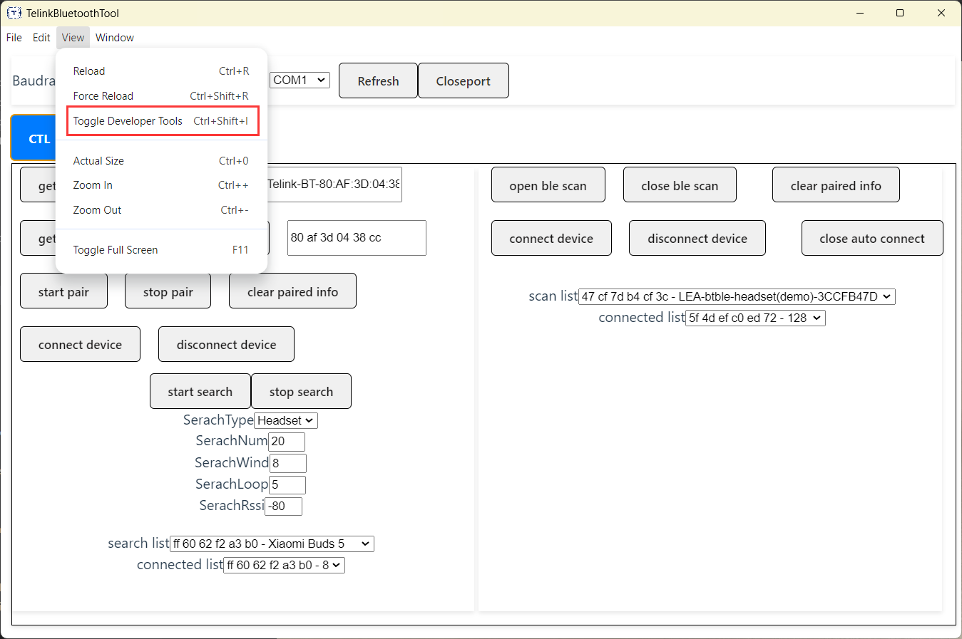 Toggle Developer Tools