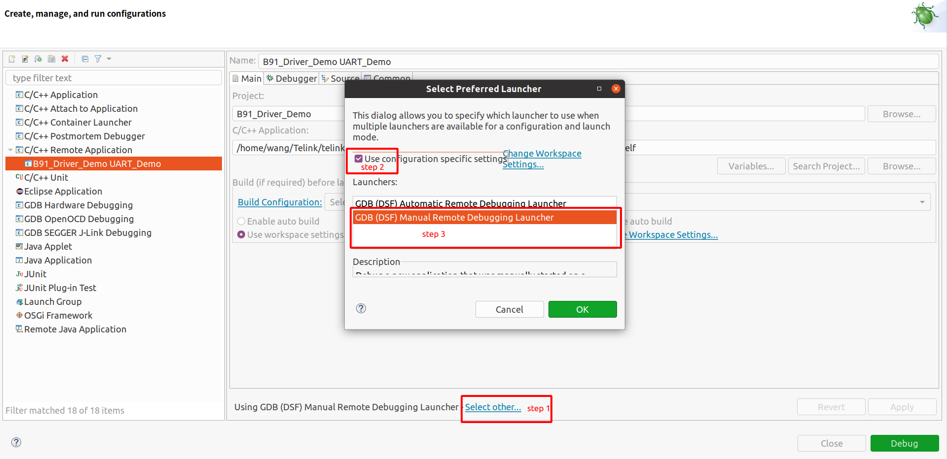 Select other configuration
