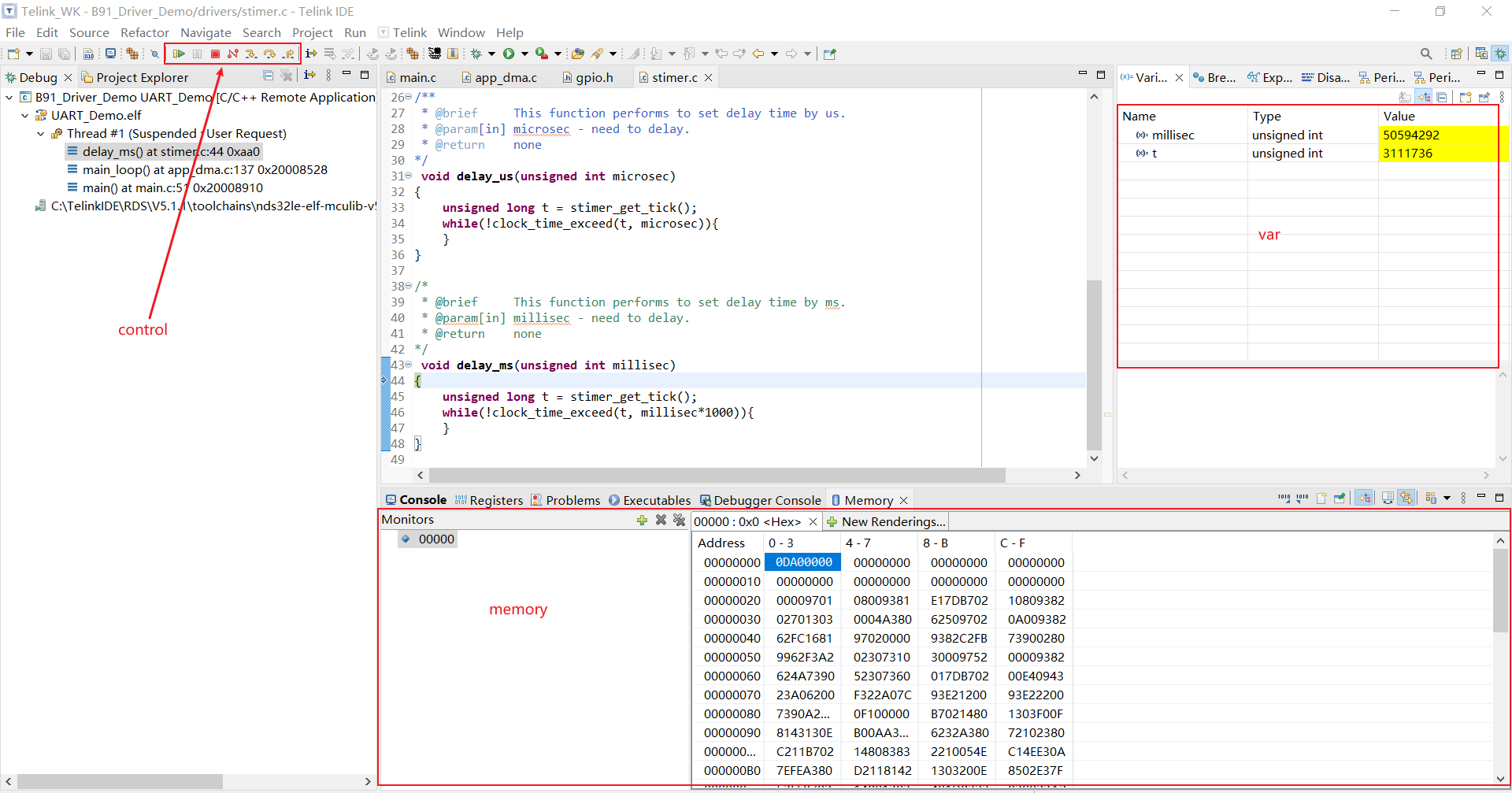 Debugging interface