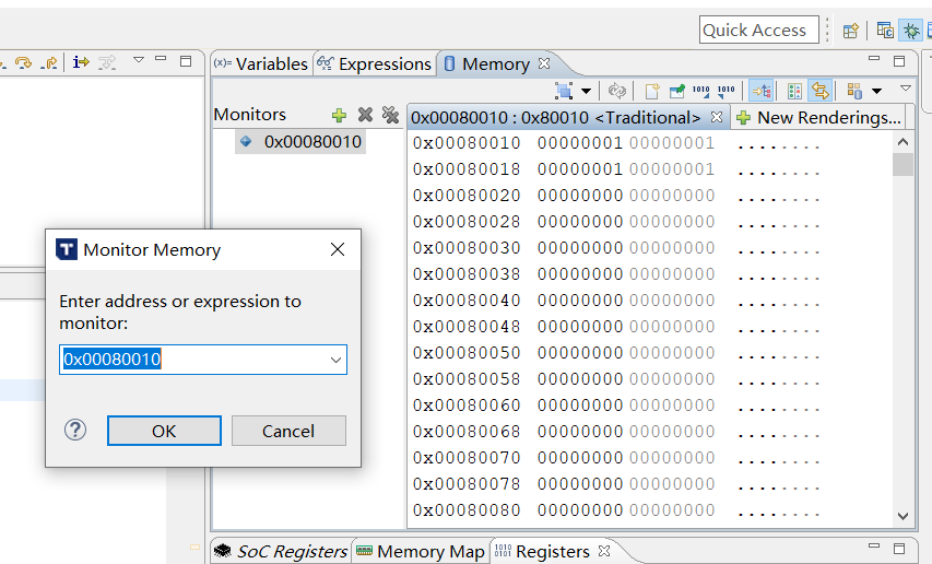 Memory tab