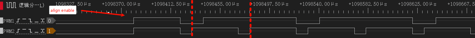 Center-aligned specific waveform