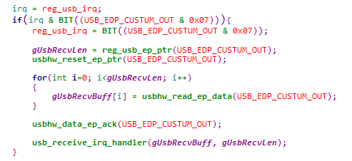 Telink USB data receiving 