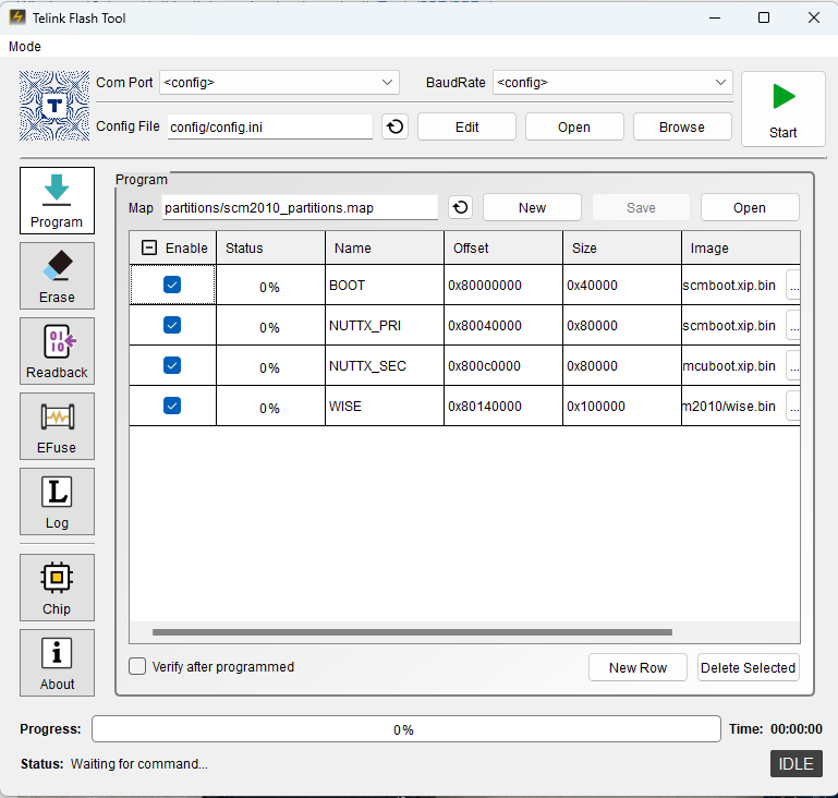 Start Telink_Flash_Tool