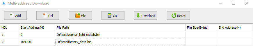 BDT Multi-address Burning