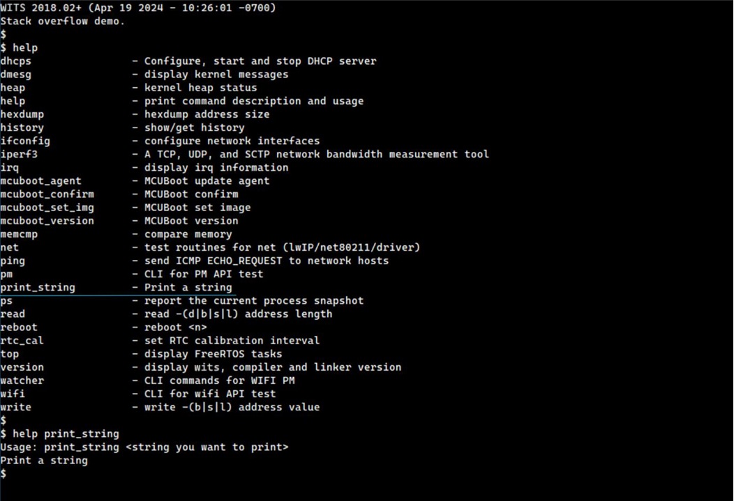 CLI Command 'print_string'