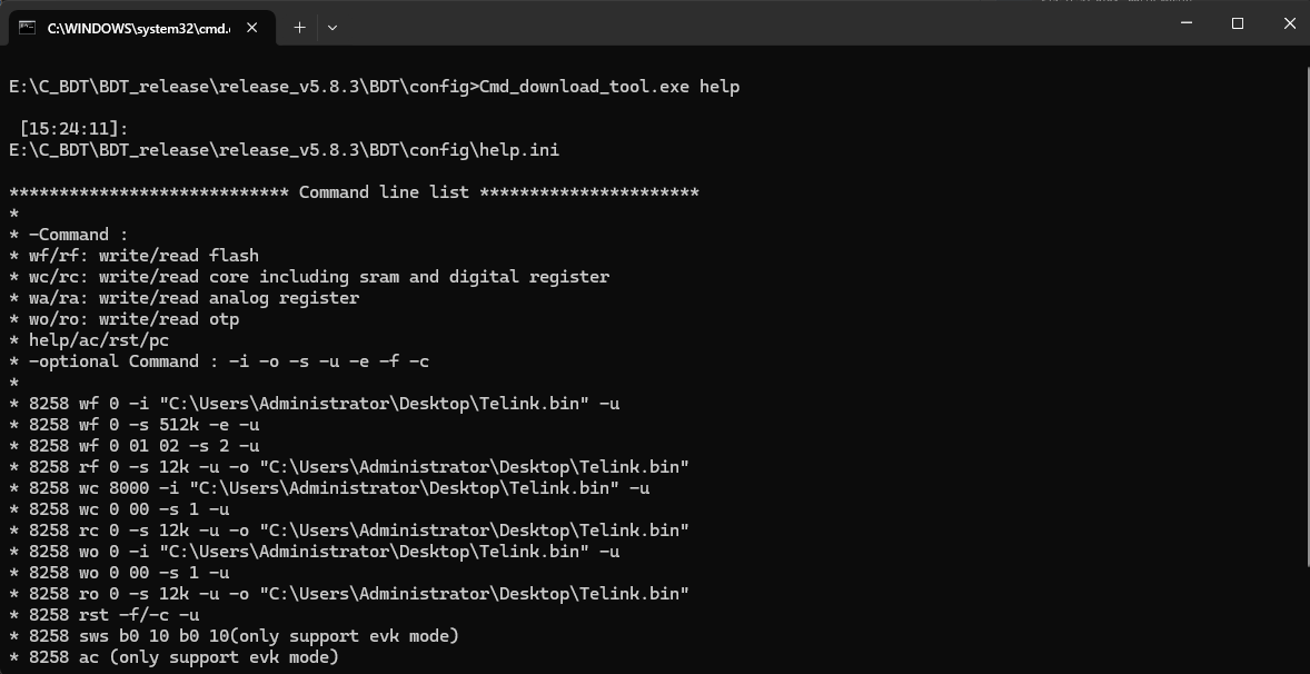 Command line help