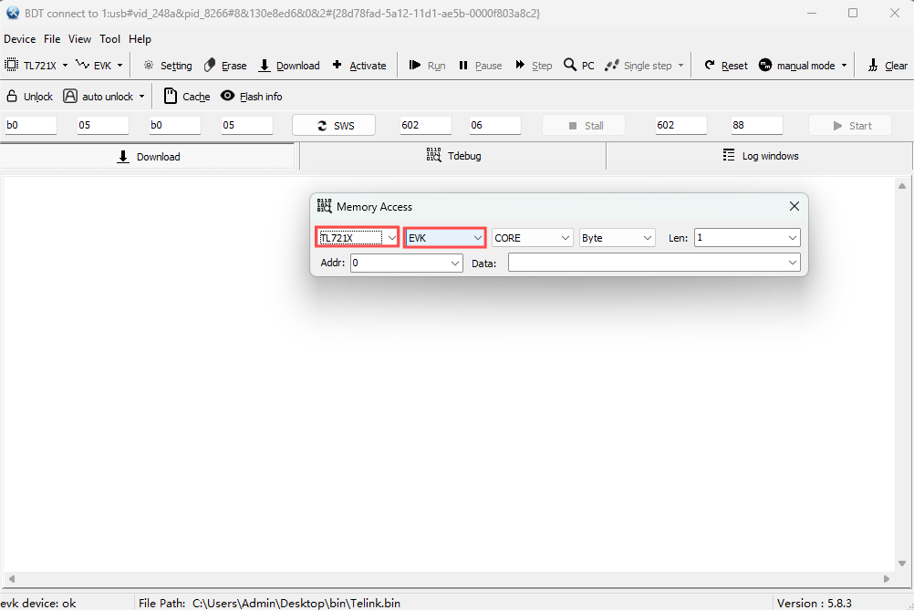 Memory access window