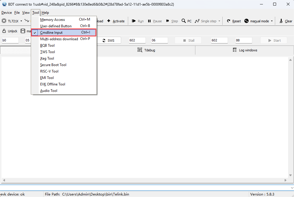 Open cmdline input window