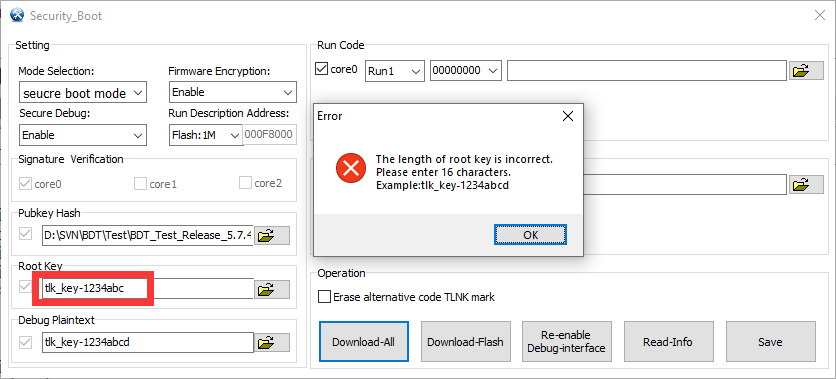 Root Key format error 1