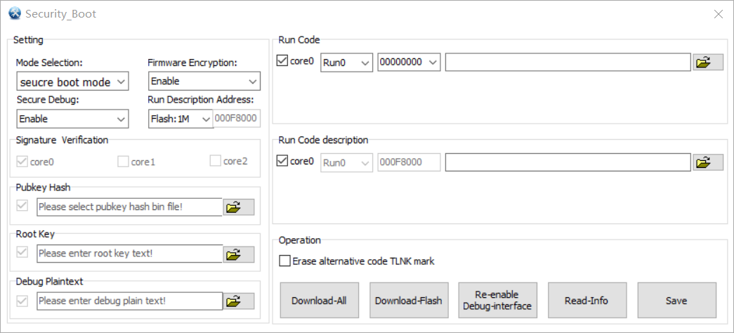 Secure Boot tool interface