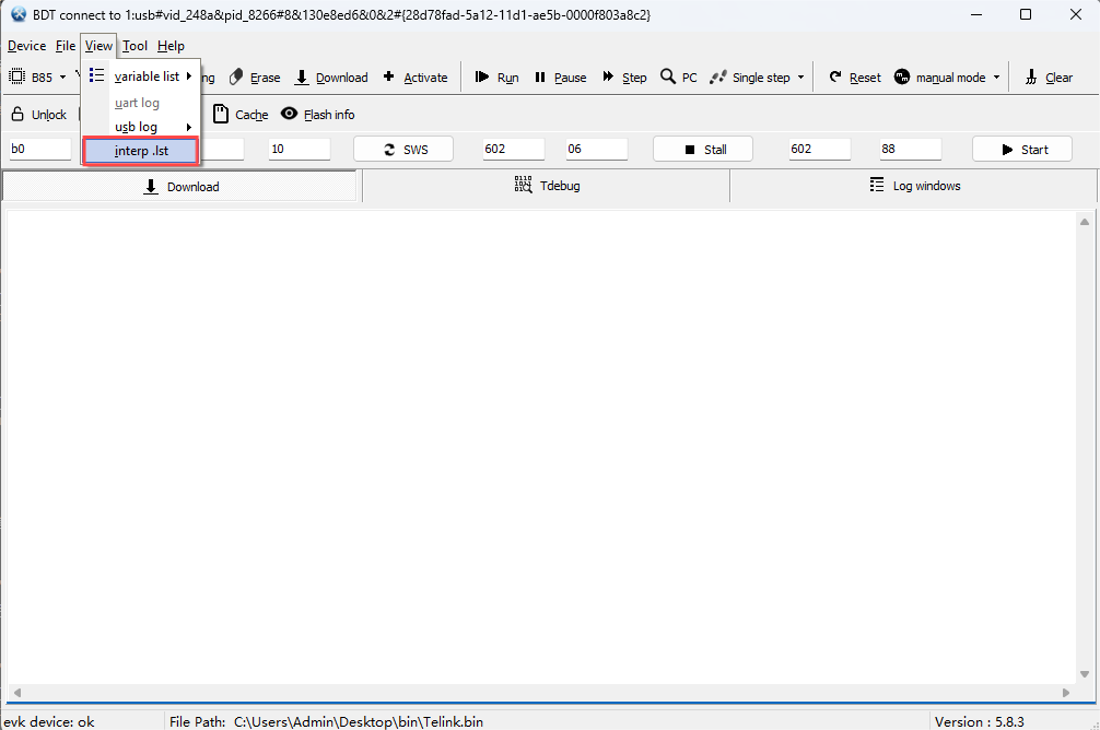 Select 'interp.lst'