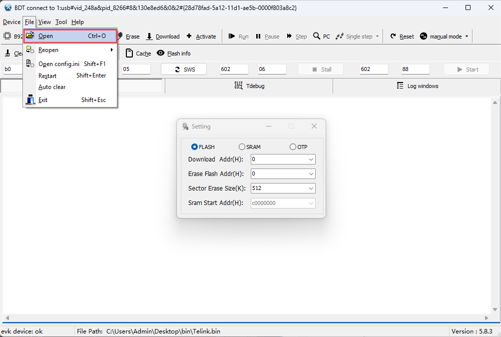Select the target file